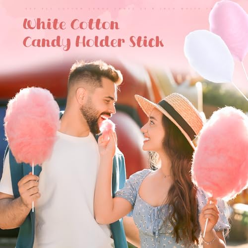 Honeydak 100 Pcs Cotton Candy Cones - 13.8 Inch Food-Grade Paper for Parties