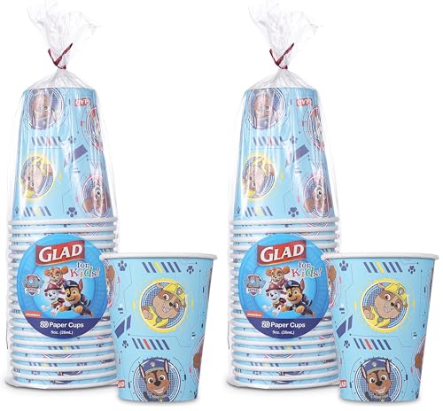 Glad Paw Patrol Disposable Paper Cups - 9 oz, 20 Count (2 Pack)