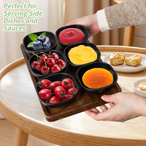 SHECIPIN 12 Pack Unbreakable Dipping Bowls - 4.5 oz Eco-Friendly Sauce Cups