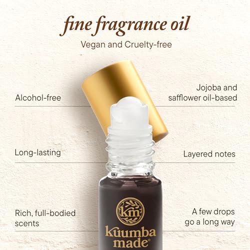 Kuumba Made Creamy Coconut Fragrance Oil, Long-Lasting Scented Oil Perfume Roller, Vegan, Alcohol-Free, 0.15 Fl Oz