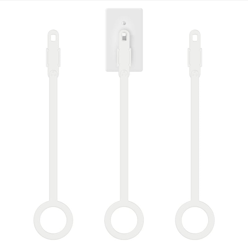 IMPRESA Light Switch Extender for Kids - Pack of 3, White Easy Grab Loop & Light Switch Pull - Simple Installation & Lightswitch Extension - Potty Training Aid & Toddler Lightswitch Extender