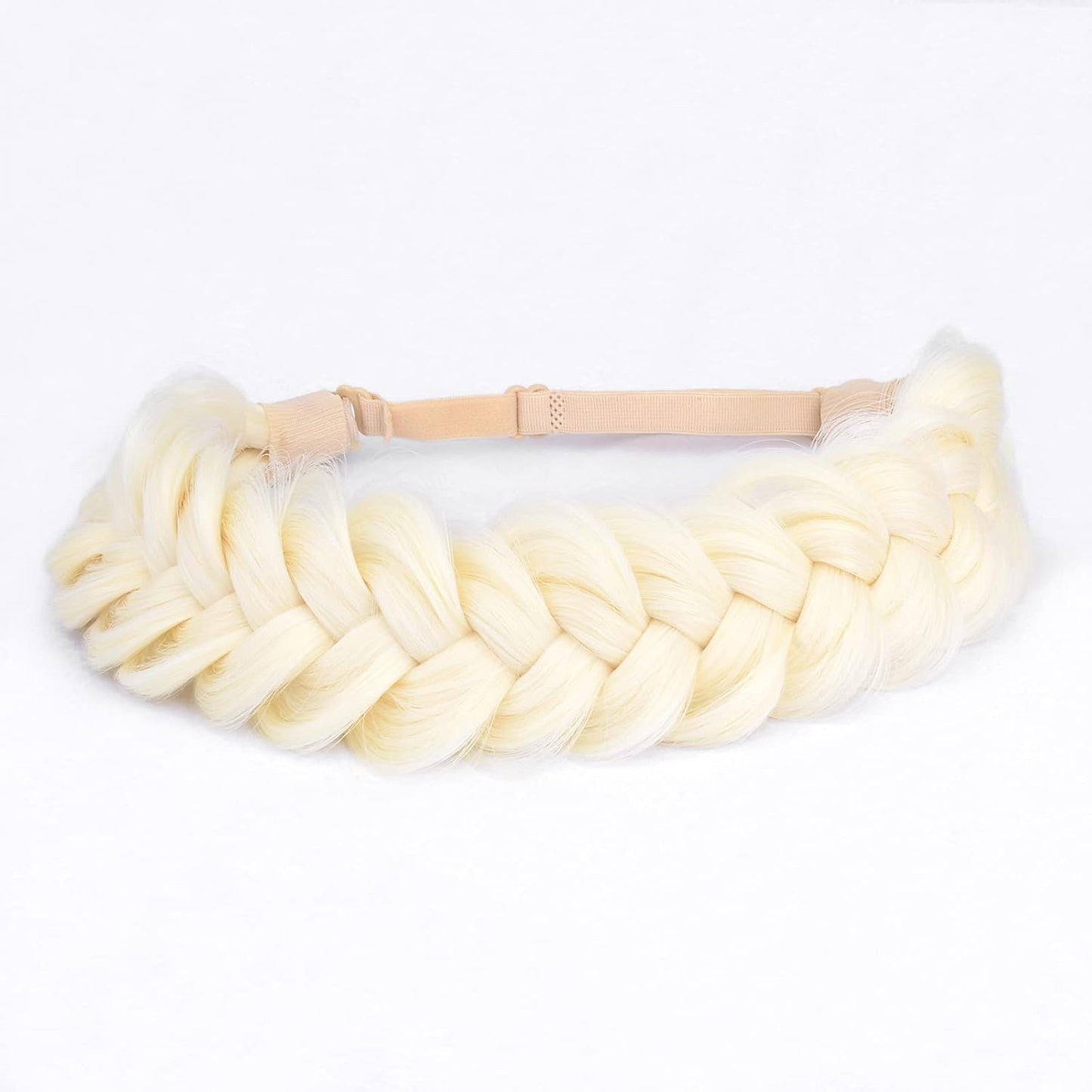 Messy Wide 2-Strand Synthetic Hair Braided Headband - Chocolate Toast | Stylish Hairpiece for Women & Girls