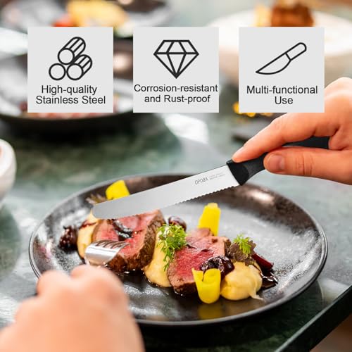 6-Piece Serrated Steak Knife Set with Ergonomic Handles