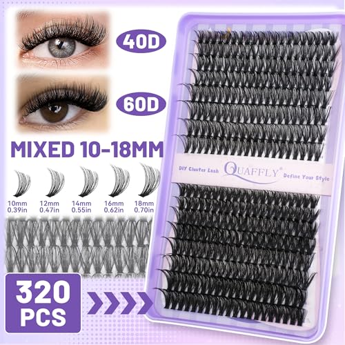 QUAFFLY DIY Lash Cluster Kit - 1184pcs Natural Soft Lashes 8-18mm D Curl, All-in-One Lash Extension Tools, Lashes Set-3