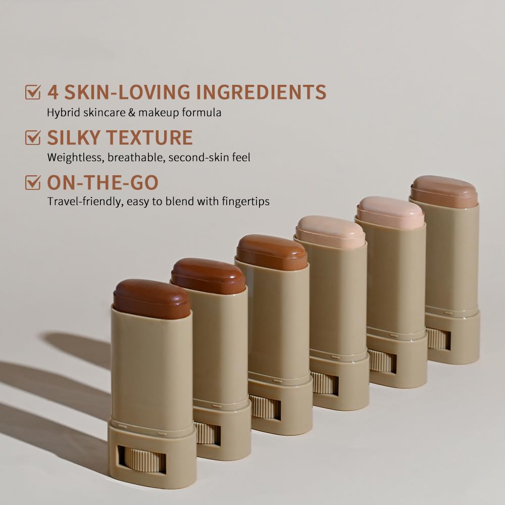 Skween Beauty Skin Tint for Black Women - Hydrating Tinted Serum Foundation Stick | Natural Finish (6#)