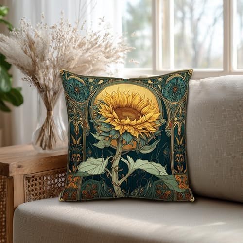 William Morris Floral Pillow Cover, Vintage 18x18 Inch Design