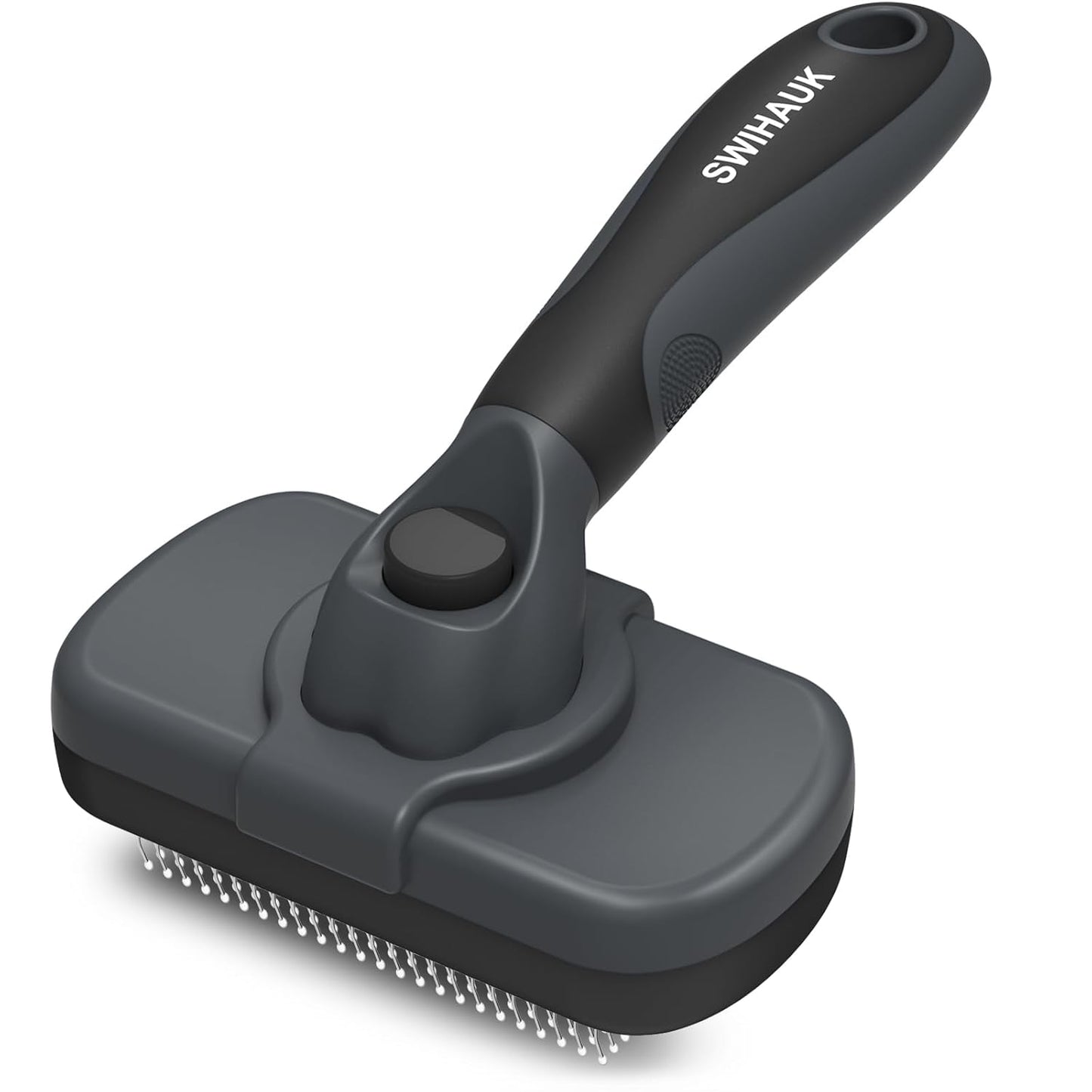Self-Cleaning Slicker Brush for Dogs & Cats - Skin-Friendly Deshedding Grooming Tool | Black