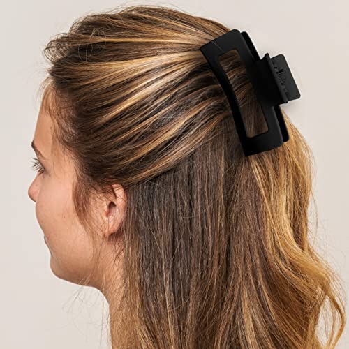 WLLHYF 2 Piece Square Claw Clip Set - 3.5 Inch Non-Slip Hair Clamps