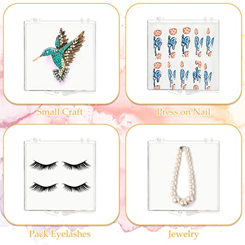 White 15 Pcs Nail Press On Display Case Organizer with Acrylic Storage Box