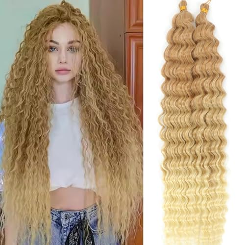 EBORAY Ocean Wave Crochet Braiding Hair - 24 Inch, 2 Packs, Synthetic Curly Extensions for Black Women