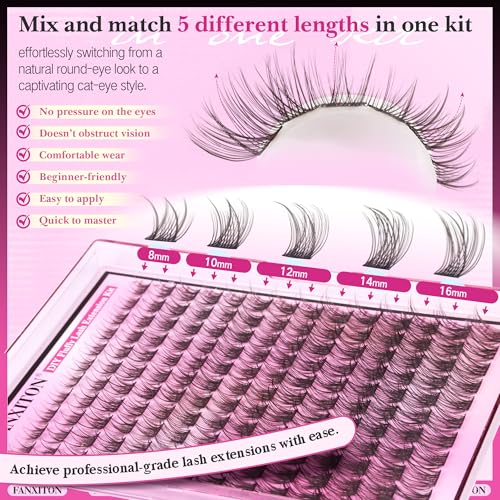 DIY Lash Extension Kit - 154 Natural Look Wispy Clusters (8-16mm)