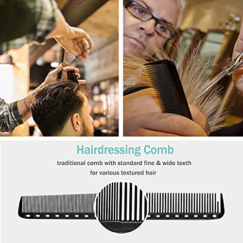 6-Piece Carbon Fiber Hair Comb Set - Anti-Static & Heat Resistant