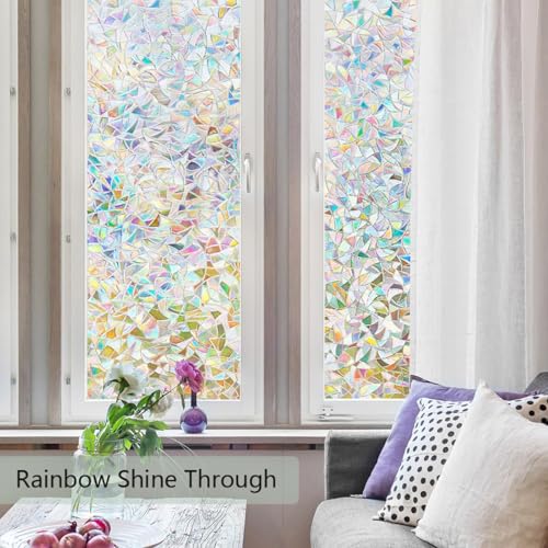 Finnez Stained Glass Window Privacy Film - 17.5" x 118.1"
