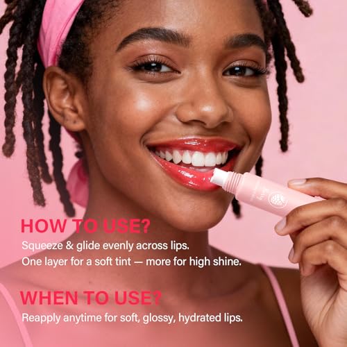 RIHAKO Glossy Lip Balm & Lip Gloss Set – Hydrating 5-Piece Lip Butter Collection Vanilla, Berry, Mint, Coffee, Pink Sugar