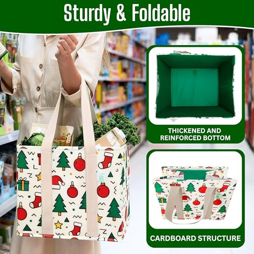 VENO Heavy Duty Reusable Grocery Shopping Bags - 3 Pack, Water Resistant Utility Tote