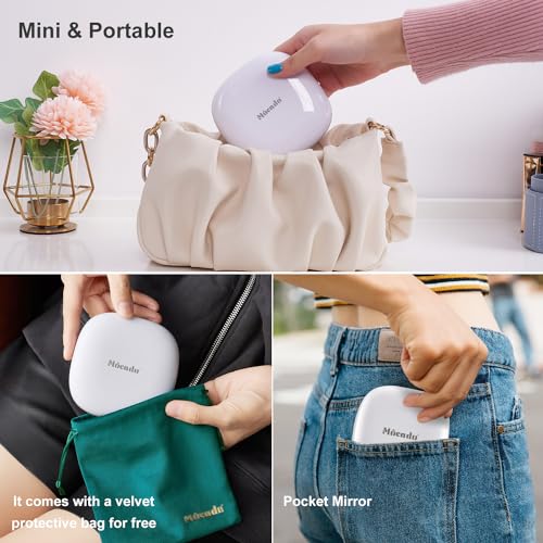 Mocado 4-Inch LED Compact Travel Mirror, 1X/10X Magnification, USB Rechargeable