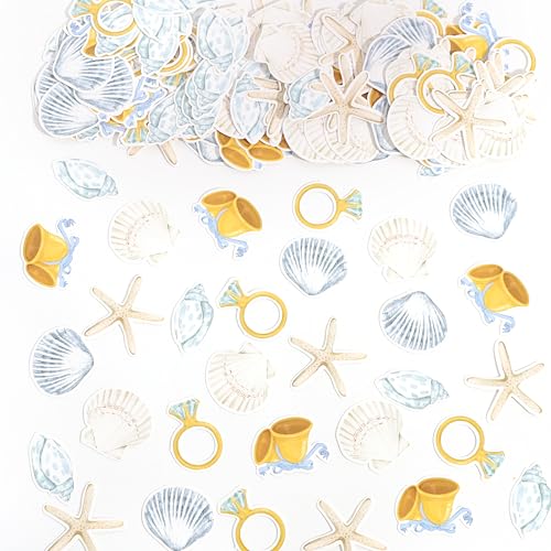 210 PCS Wedding Bells & Seashells Confetti for Beach Parties