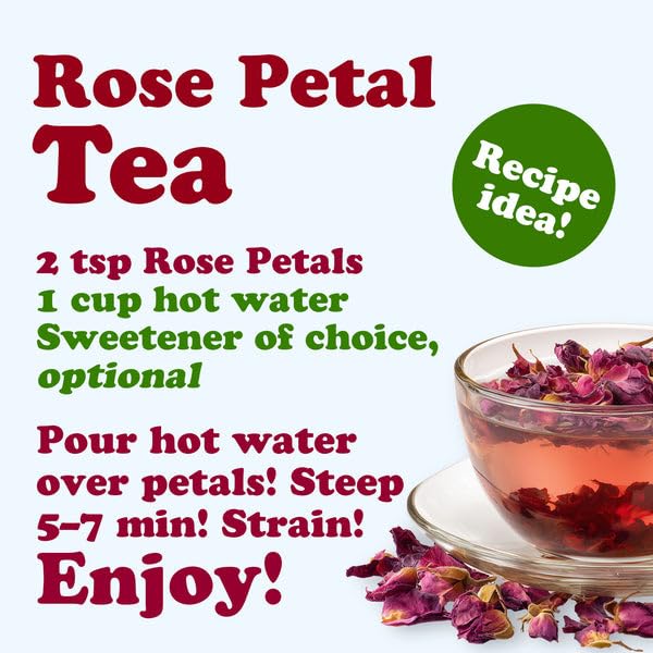 Culinary Dried Edible Rose Petals, 2 Ounces for Tea & Baking