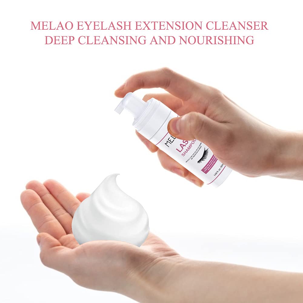 Mererke_Pretty Eyelash Extension Cleanser, Lash Shampoo for Lash Extensions, Lash Cleanser for Extensions, Paraben & Sulfate Free lash shampoo for Salon and Home Use 1.69 fl.oz