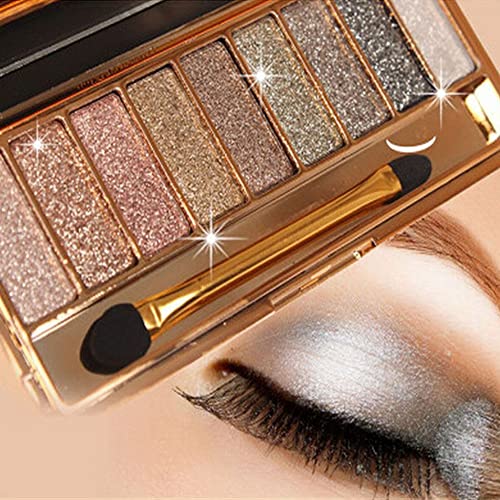 Virtegasas 9-Color Glitter Eyeshadow Palette - Waterproof & Long-lasting