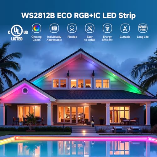 BTF-LIGHTING WS2812B RGB LED Strip - Individually Addressable 3.28FT