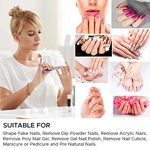 Karlash 10 PCS Double Sided Nail Files - Professional Grit for Gel & Acrylic Nails
