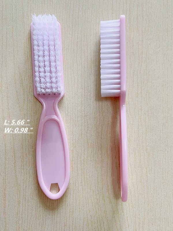 12-Pack Pink Nail Brushes with Grip Handle for Cleaning