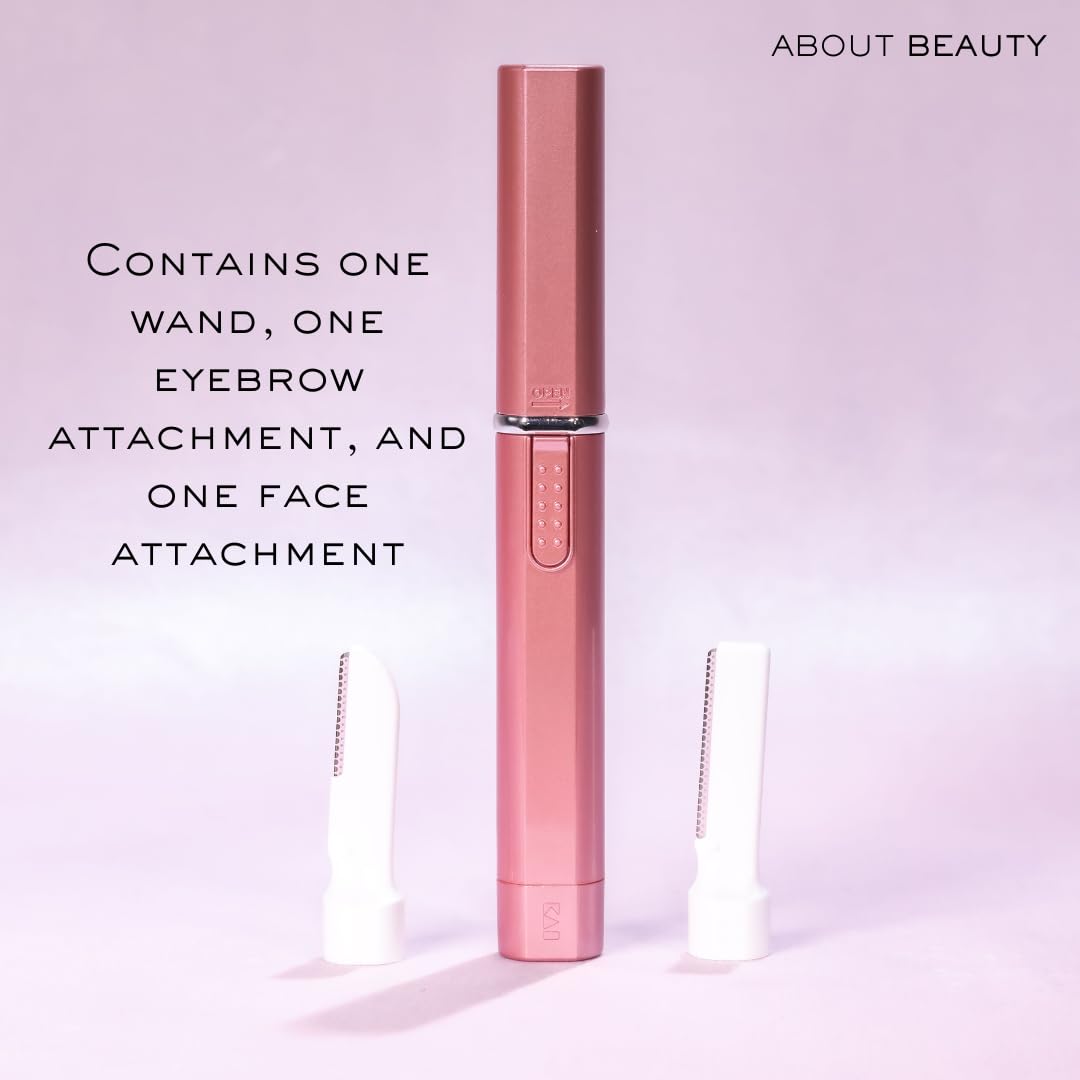 About Face Sonic Beauty Wand - Electric Facial Hair Remover and Bonus Eyebrow Shaper, Ideal for Shaving, Exfoliating and Brow Shaping, Epilator for Men & Women