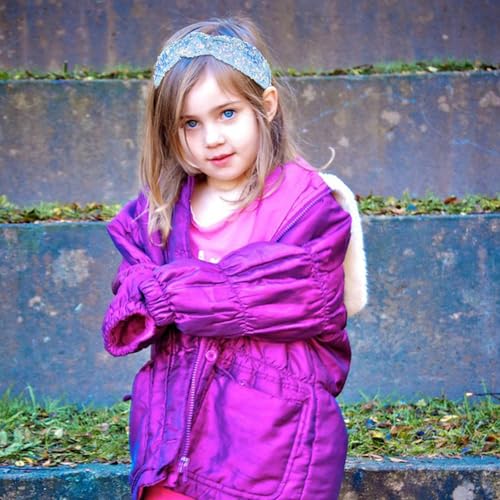 YARIEW Sparkle Sequin Knotted Headband for Girls - Blue