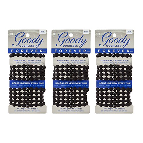 Goody Ouchless Forever Braided Hair Elastics - Durable 3-Pack