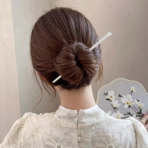 LELEVTXP Alloy Hair Chopsticks 2-Pack Minimalist Bun Jewelry for Long Thick Hair