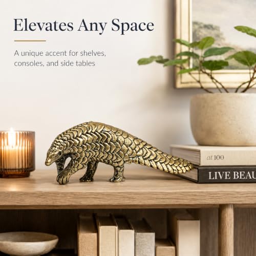 Brass Pangolin Statue - Unique Retro Decorative Figurine for Home & Office