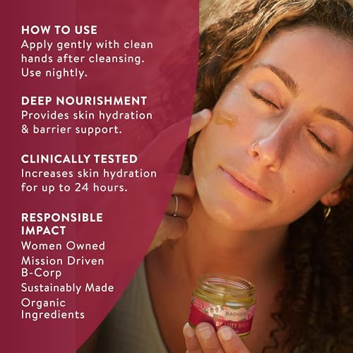 Badger Organic Rose Beauty Balm – Intensive Moisturizer for Face & Body