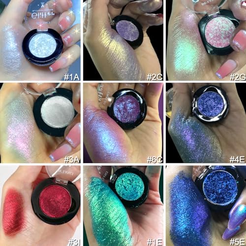 Afflano White Silver Glitter Eyeshadow - Shimmery Long-Lasting Highlighter
