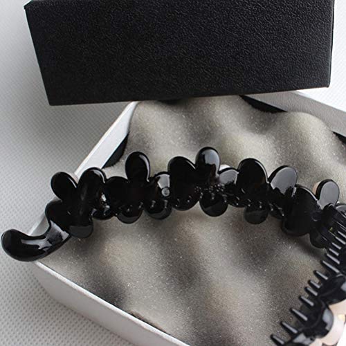 Lurrose Toothed Flower Hair Clip - Strong Tension Banana Claw for Women