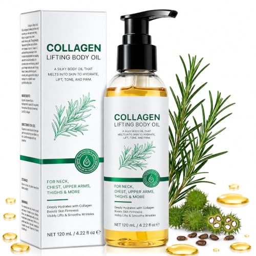 WINE LIP TINT Collagen Body Oil 4.22 Fl Oz Skin Firming & Hydrating Moisturizer