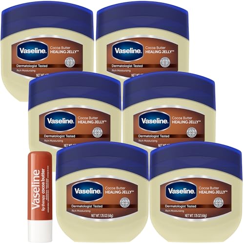 Vaseline Cocoa Butter Healing Jelly Travel-Size 6-Pack - Moisturizing Skin Protectant