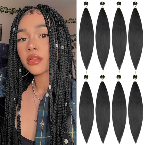 Pre Stretched Braiding Hair 24 Inch 8 Pack Yaki Straight for Crochet & Twist Styles