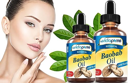 MYVIDAPURE 0.5 Fl Oz Pure Wild Baobab Oil for Skin, Hair, Lips & Nails — Unrefined Moisturizer