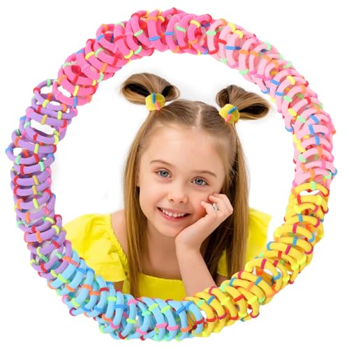 Baby Hair Ties 200PCS Soft Seamless Hair Bands for Toddlers Girls, No Hair Damage, 1 Inch, 5 Colors