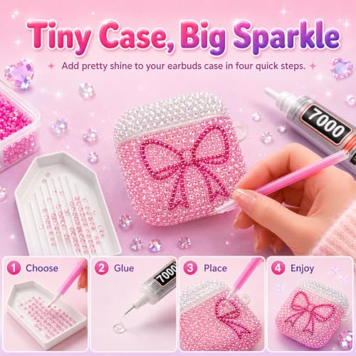 Redtwo 60,000 Pcs 3mm Flatback AB Rhinestones Bedazzling Kit