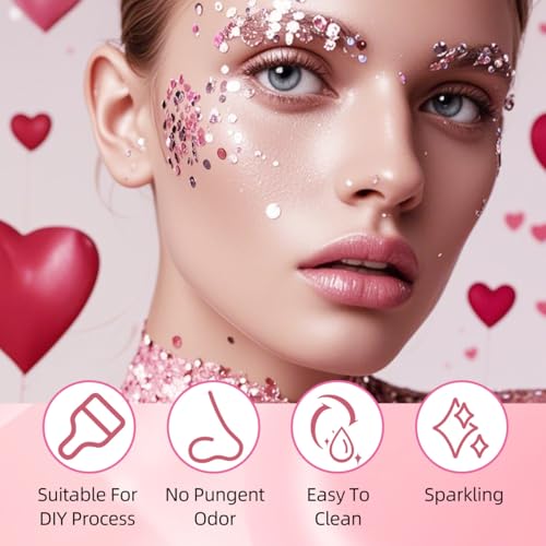 SYPAFG Red & Gold Chunky Body & Face Glitter Stick 2 Pack for Festival & Rave