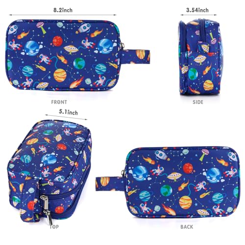 Space Kids Toiletry Bag for Boys, Travel Little Young Boys Waterproof