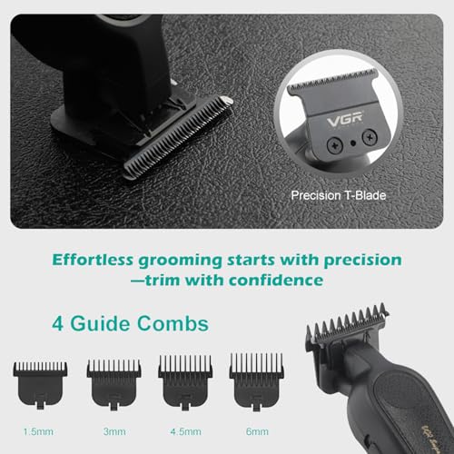 VGR 995 Professional Cordless Hair Trimmer for Men with Guide Combs