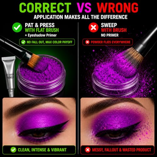 UV Neon Pro Kit – 6 Color UV Reactive Pigment Powder Set with Primer & Brush