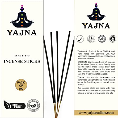 Yajna Patchouli Incense Sticks - 100% Natural & Handmade - 150g