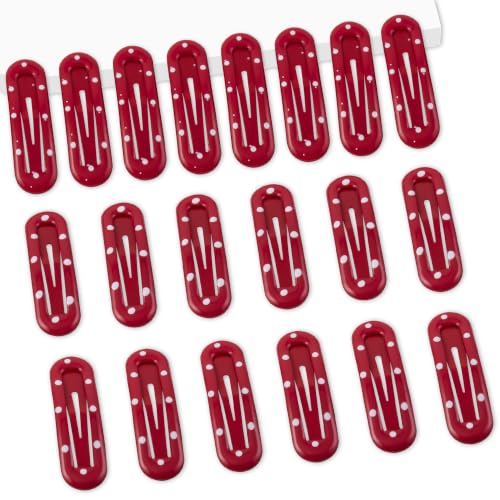 20 Bright Red Rectangle Hair Barrettes for Thin & Fine Hair