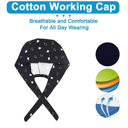 Cute Teeth Working Cap with Button - 3PCS Breathable Sweatband