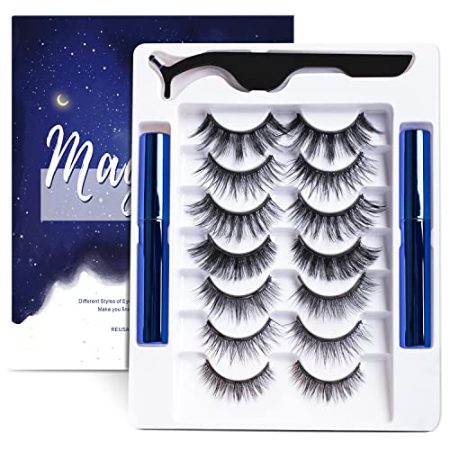 Kistep Magnetic Eyelashes Kit - 7 Pairs 3D Reusable Lashes
