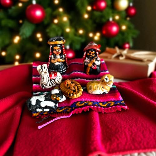 Handmade Peruvian Nativity Set - 6-Piece Christmas Decor